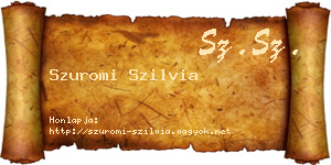 Szuromi Szilvia névjegykártya