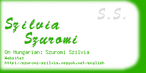 szilvia szuromi business card
